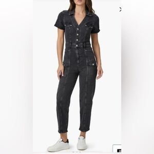 PAIGE Black Short-Sleeve Jumpsuit